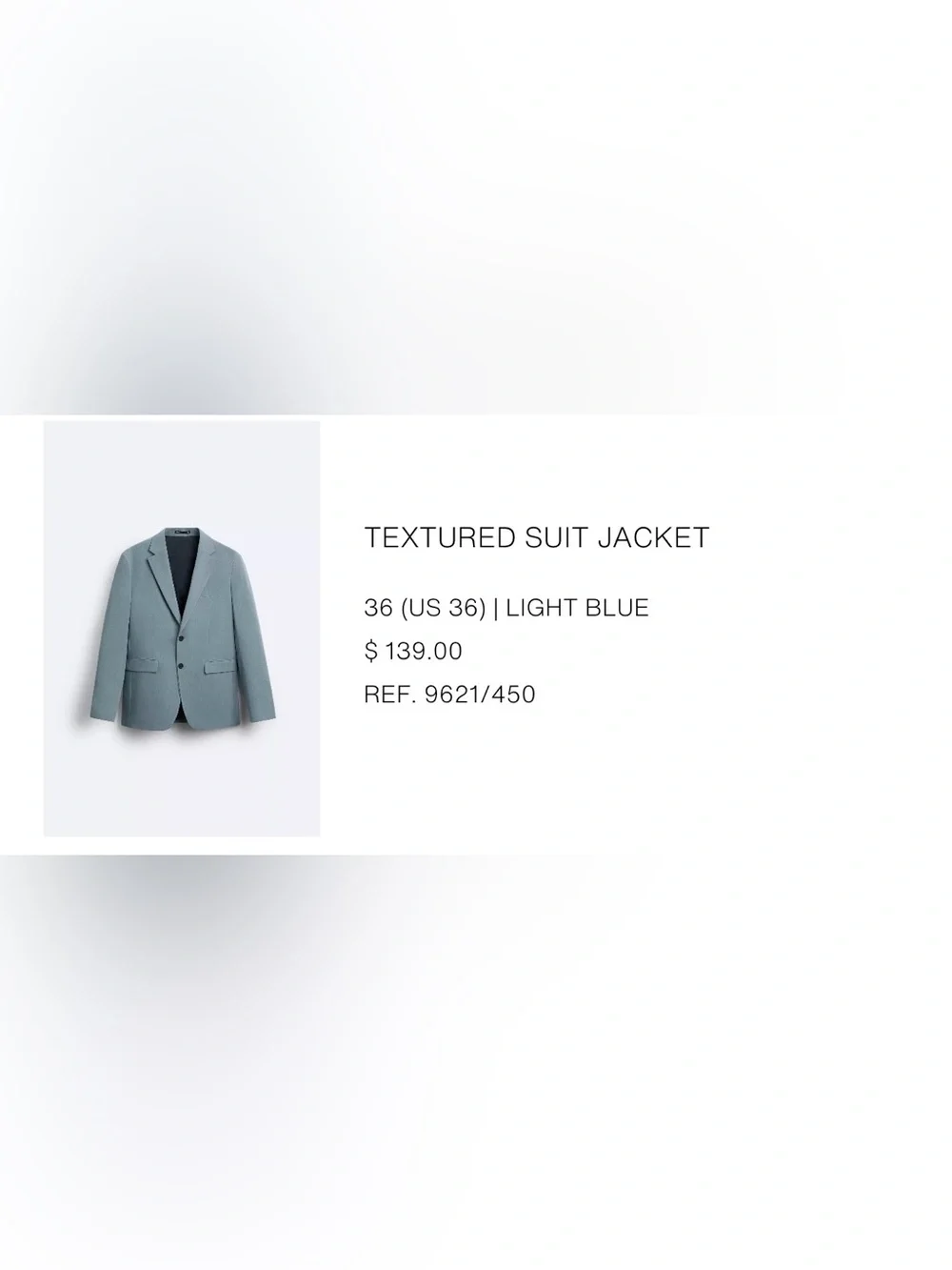 Zara Men's Light Gray Blazer Jacket Suit